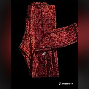 Red print Fabletics leggings